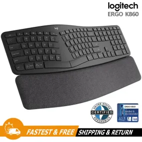 Logitech ERGO K860 Wireless Split Ergonomic Keyboard with Wrist Rest 920-009166