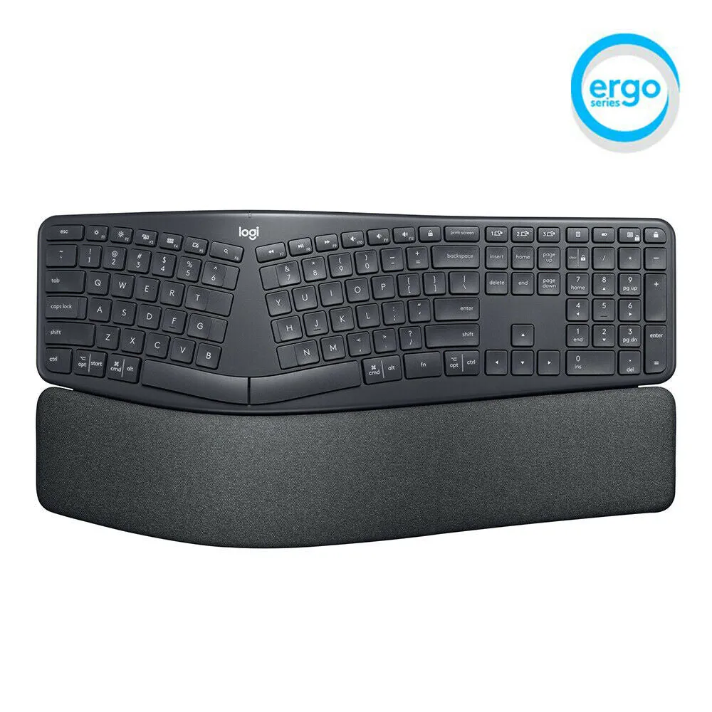 Logitech ERGO K860 Wireless Split Ergonomic Keyboard with Wrist Rest 920-009166