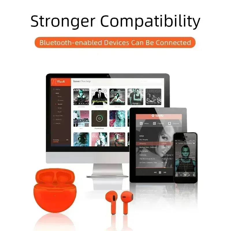 LS Original Pro 6 Mini TWS Bluetooth Earbuds - Wireless In-Ear Stereo Headphones for Xiaomi and Android