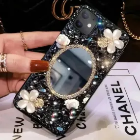 Luxurious Pearl Flowers Mirror Phone Case (For iPhones)