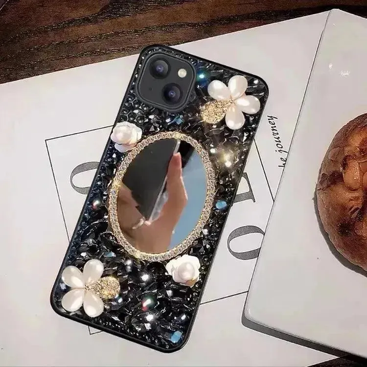 Luxurious Pearl Flowers Mirror Phone Case (For iPhones)