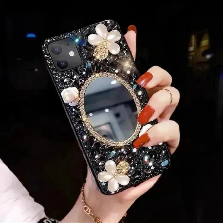 Luxurious Pearl Flowers Mirror Phone Case (For iPhones)