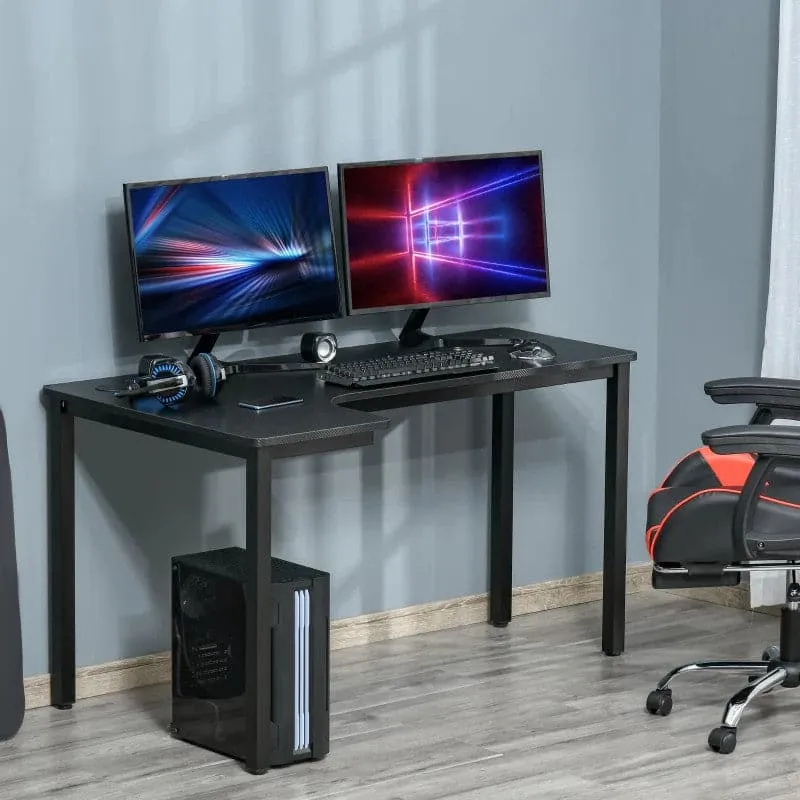 Maplin Plus L-Shaped 145 x 81 x 76cm Gaming Desk with Cable Management - Black