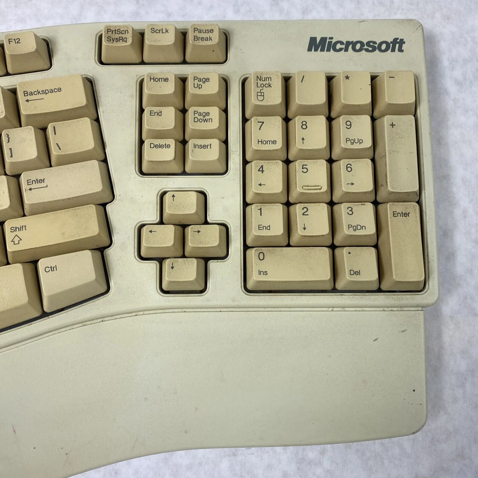 Microsoft E06401COMB Natural Keyboard Elite PS/2 X03-30785 Vintage Ergonomic