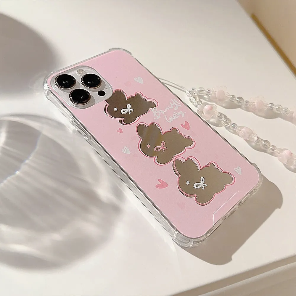 Mirrored Bunny iPhone Case & Chain