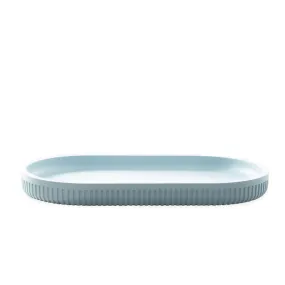 Modern Ribbed Blue Bath Accessories, Tray 