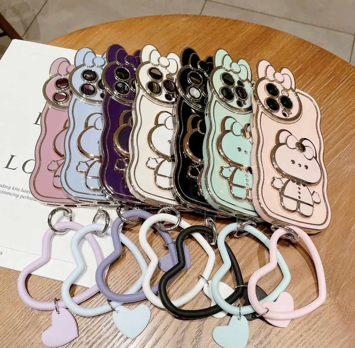 Moe rabbit cosmetic mirror bracket phone case