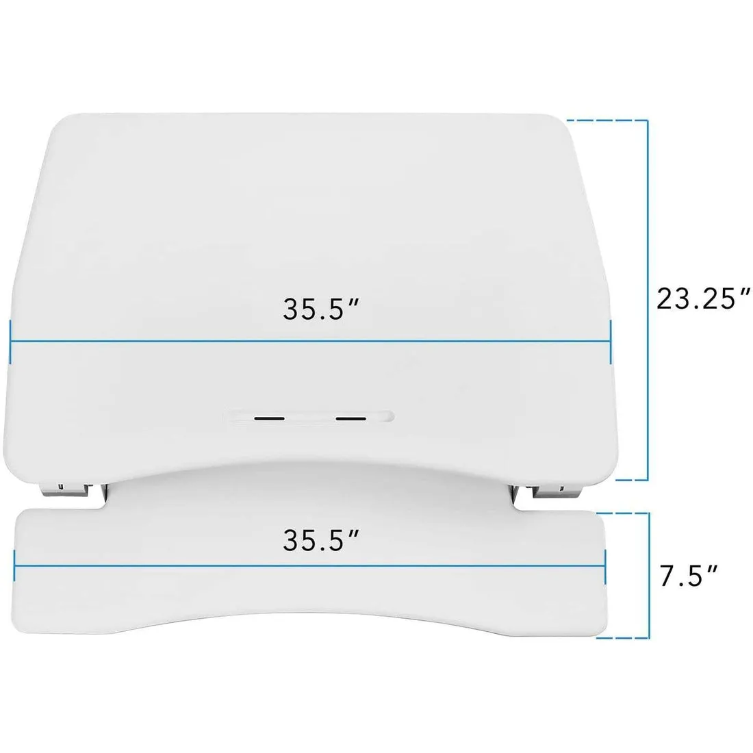 Mount-It! 35”W White Standing Desk Converter  Height-Adjustable Desk for Dual Monitors, MI-7956, MI-7955