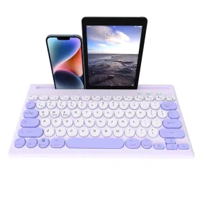 Mytrix Multi-Device Bluetooth Wireless Keyboard - Purple, with Easy-Switch for Up to 4 Devices, Laptop, Windows, Mac, Chrome OS, Android, iPadOS