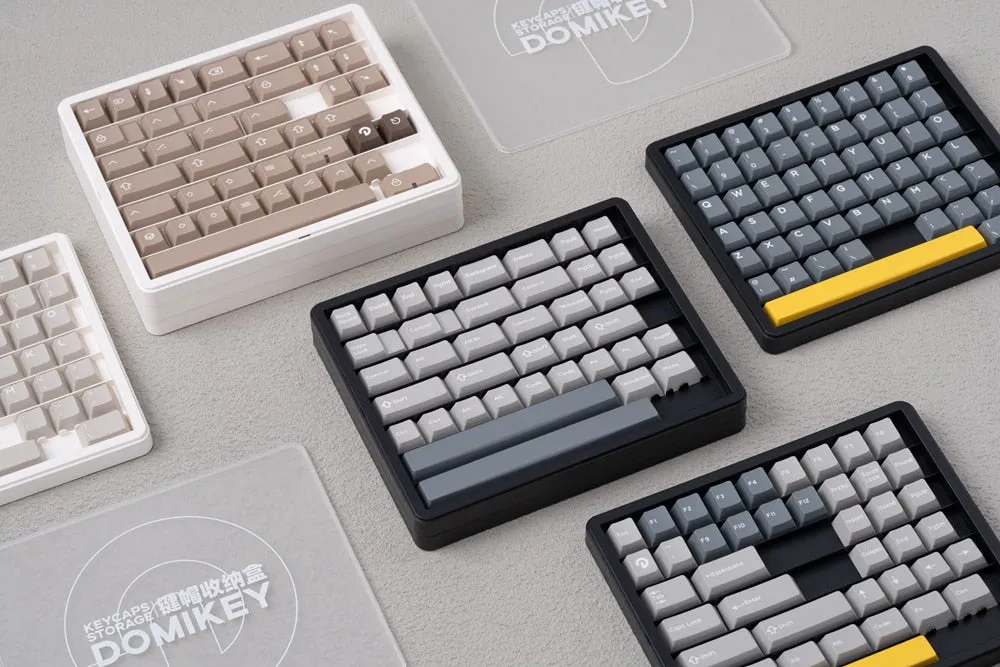 [only box] Domikey Keycap Box Keycap Storage Collection 4 layers for Cherry Profile Keycaps For Keycap Set Stock White Black