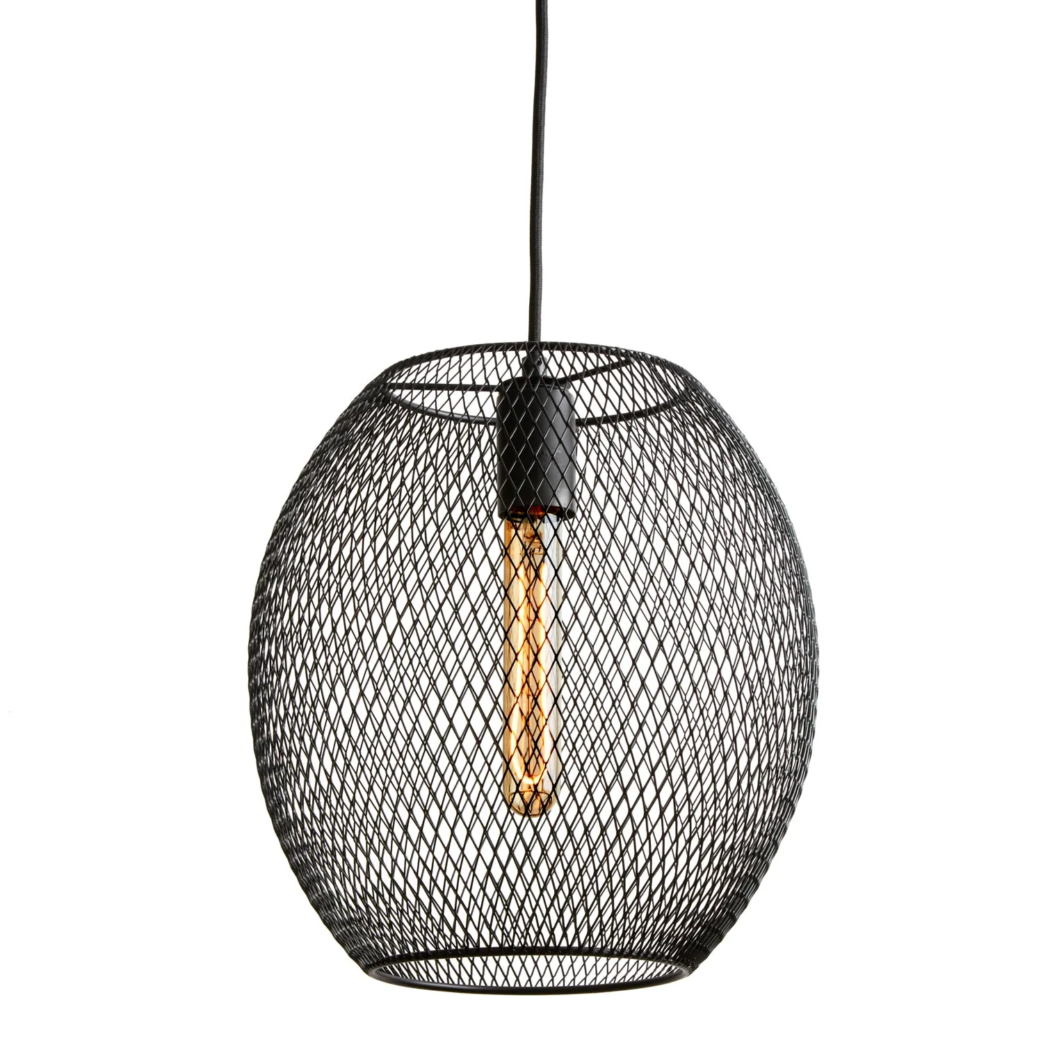 Open Box Bergen Oval Pendant, Matte Black