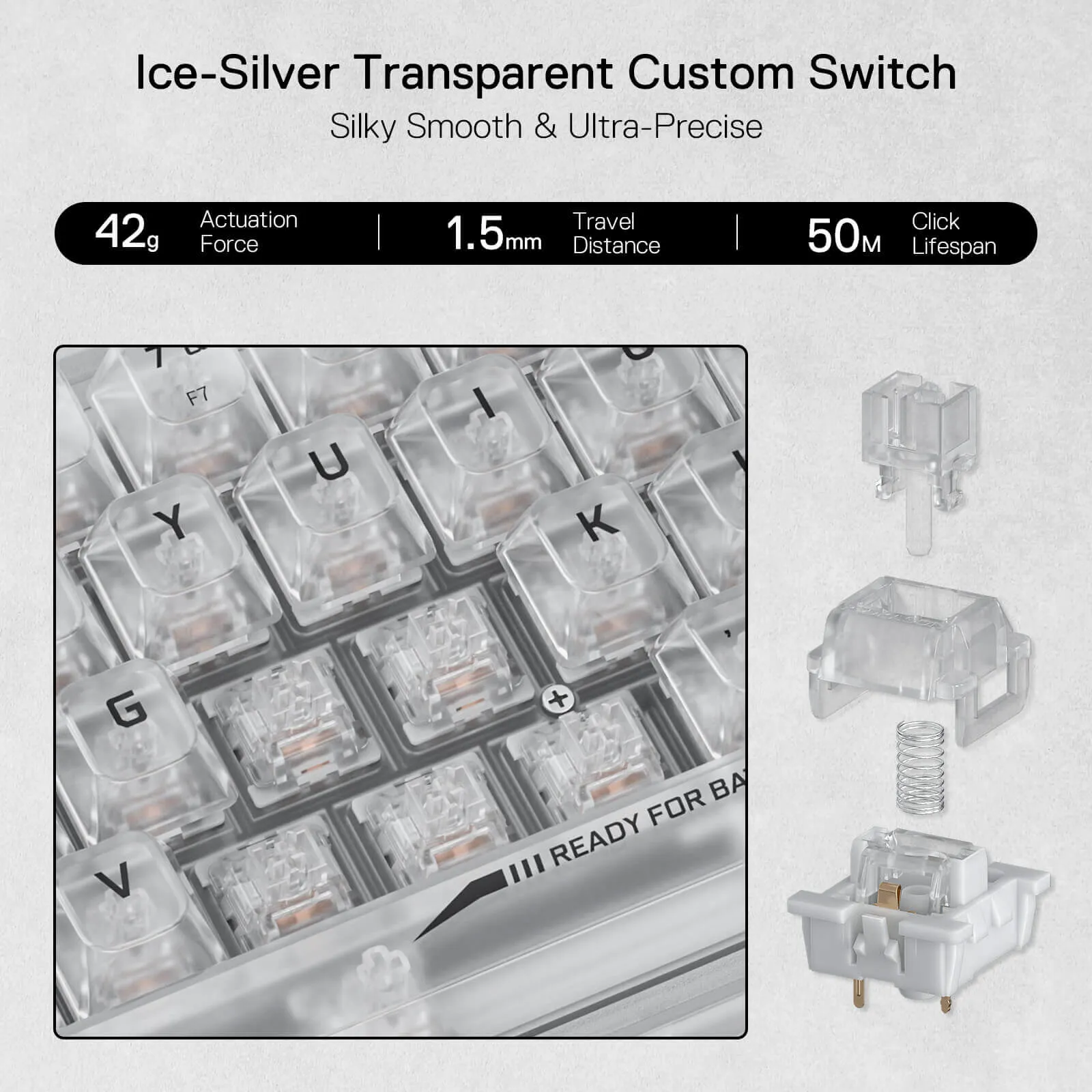 (Open Box) FIZZ K617 SE Full-Transparent Mechanical Keyboard