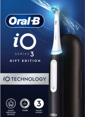 Oral B Io3 Matte Black Electric Toothbrush   Travel Case