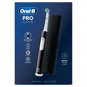 Oral B Pro Series 1 Black Electric Brush   Travel Case Set