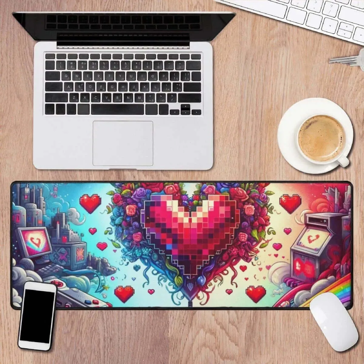 Our Love-Inspired Gaming Desk Mat:  Enhance Your Gaming Setup