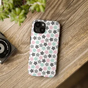 Pastel Groovy Flowers print design Tough Phone Case compatible with a large variety of iphone models