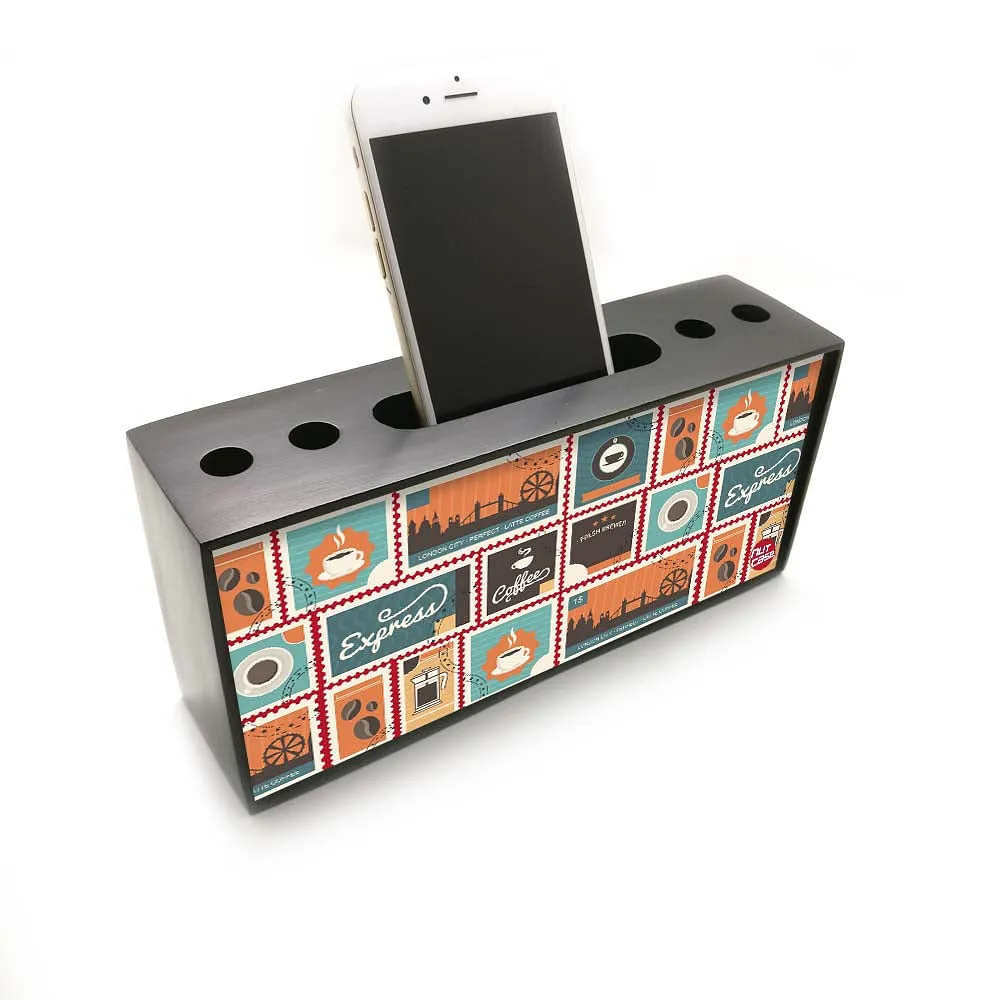 Pen Mobile Stand Holder Desk Organizer - Coffee Time