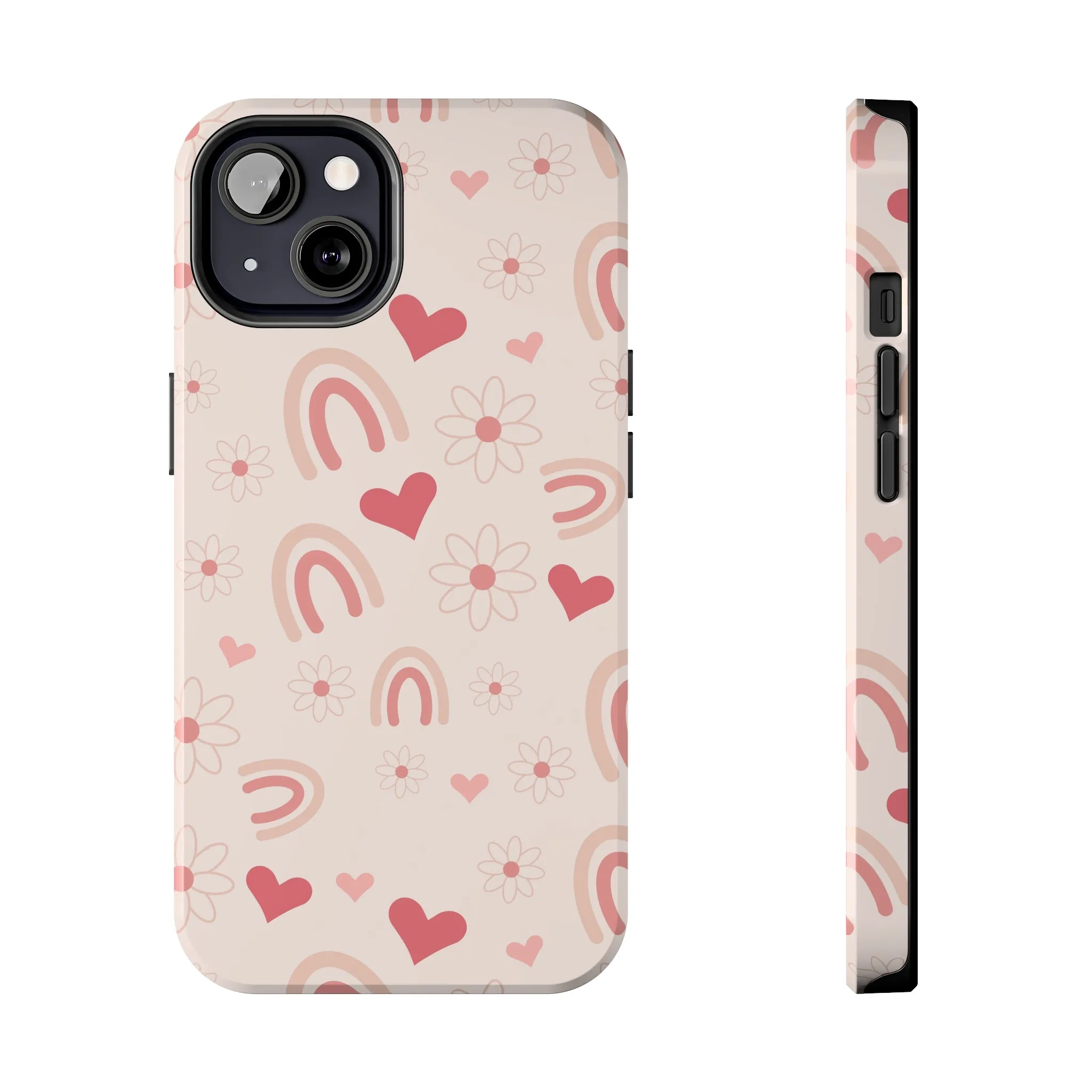 Pink Boho Rainbow print Design Tough Phone Case compatible with a large variety of iPhone models, Gift, Phone Case