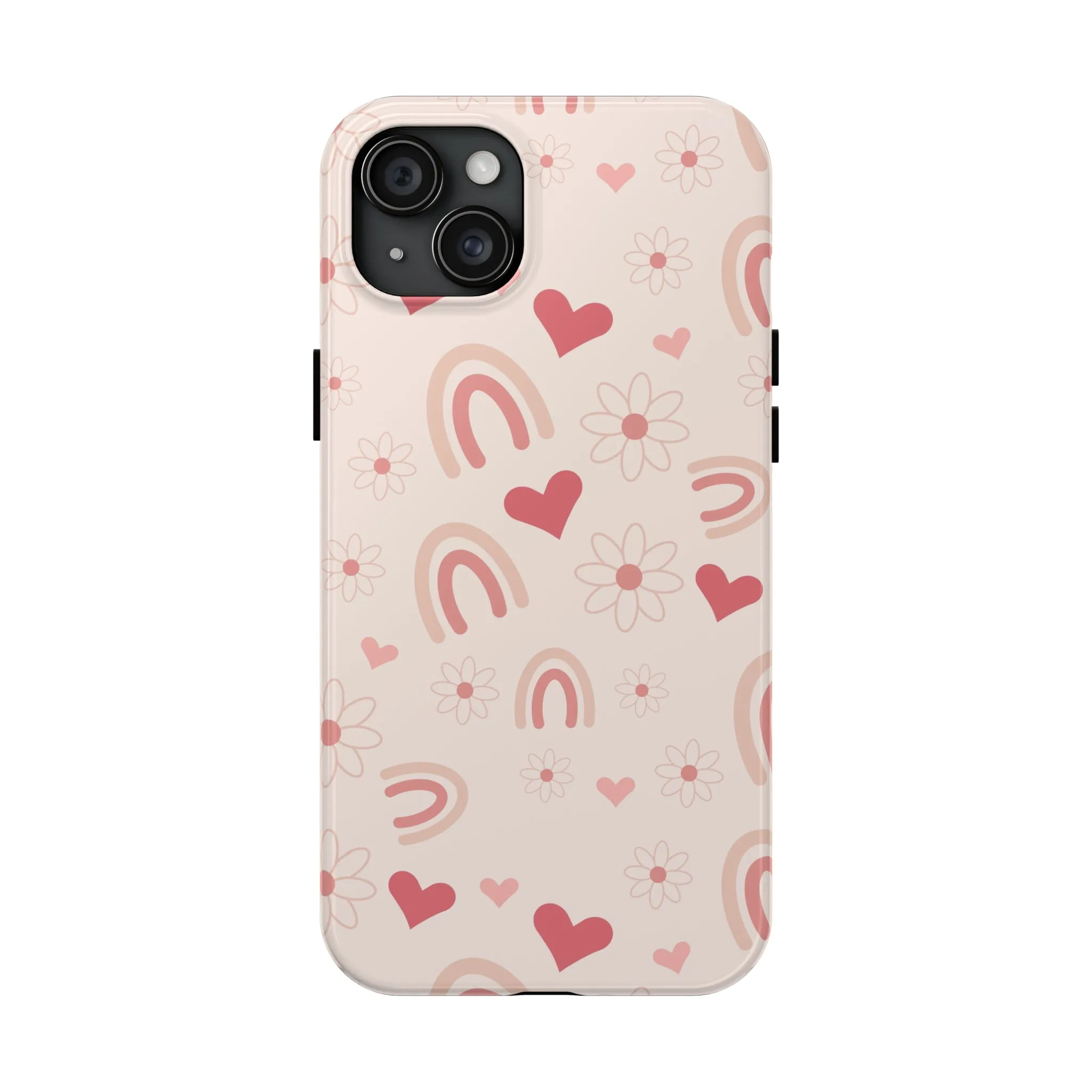 Pink Boho Rainbow print Design Tough Phone Case compatible with a large variety of iPhone models, Gift, Phone Case