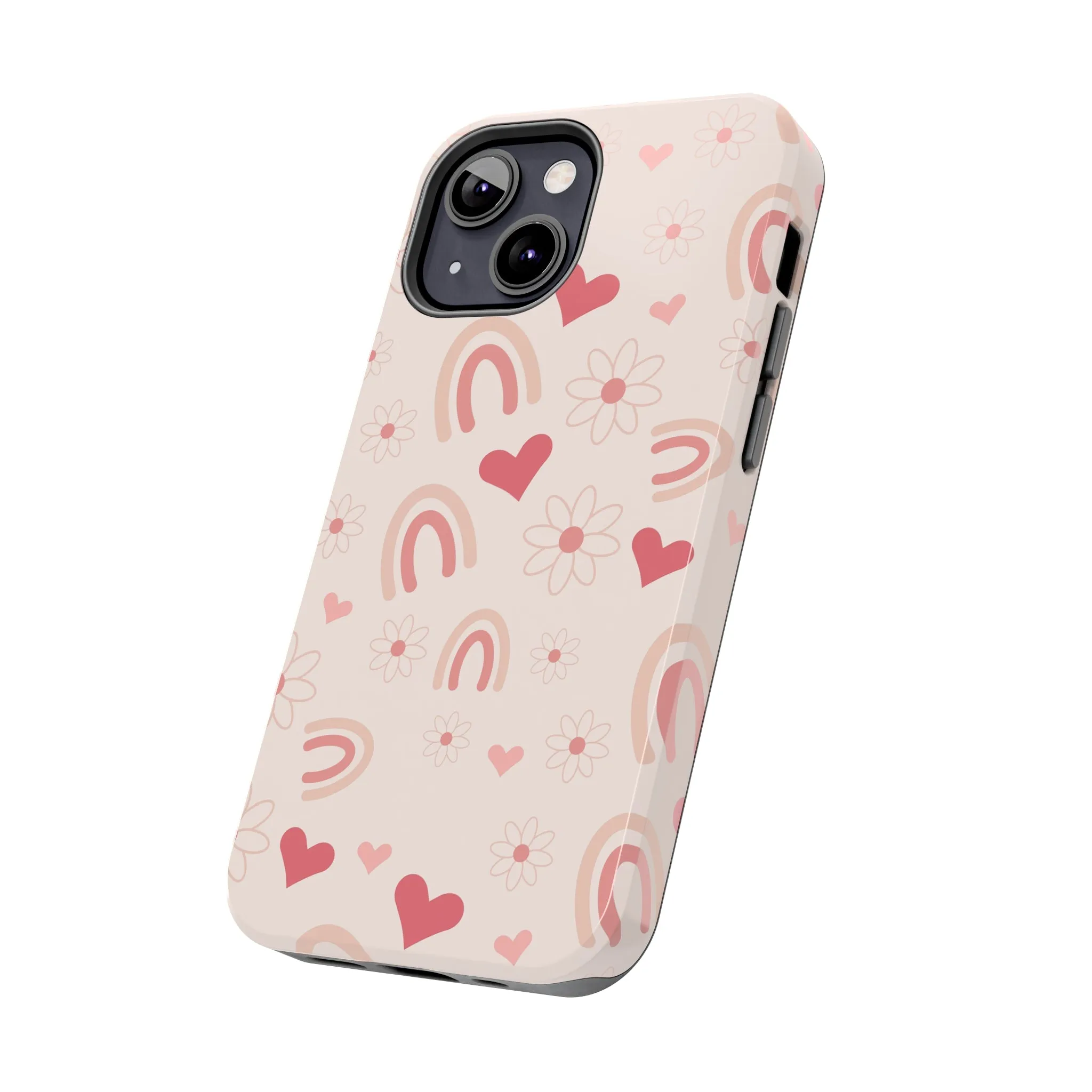 Pink Boho Rainbow print Design Tough Phone Case compatible with a large variety of iPhone models, Gift, Phone Case