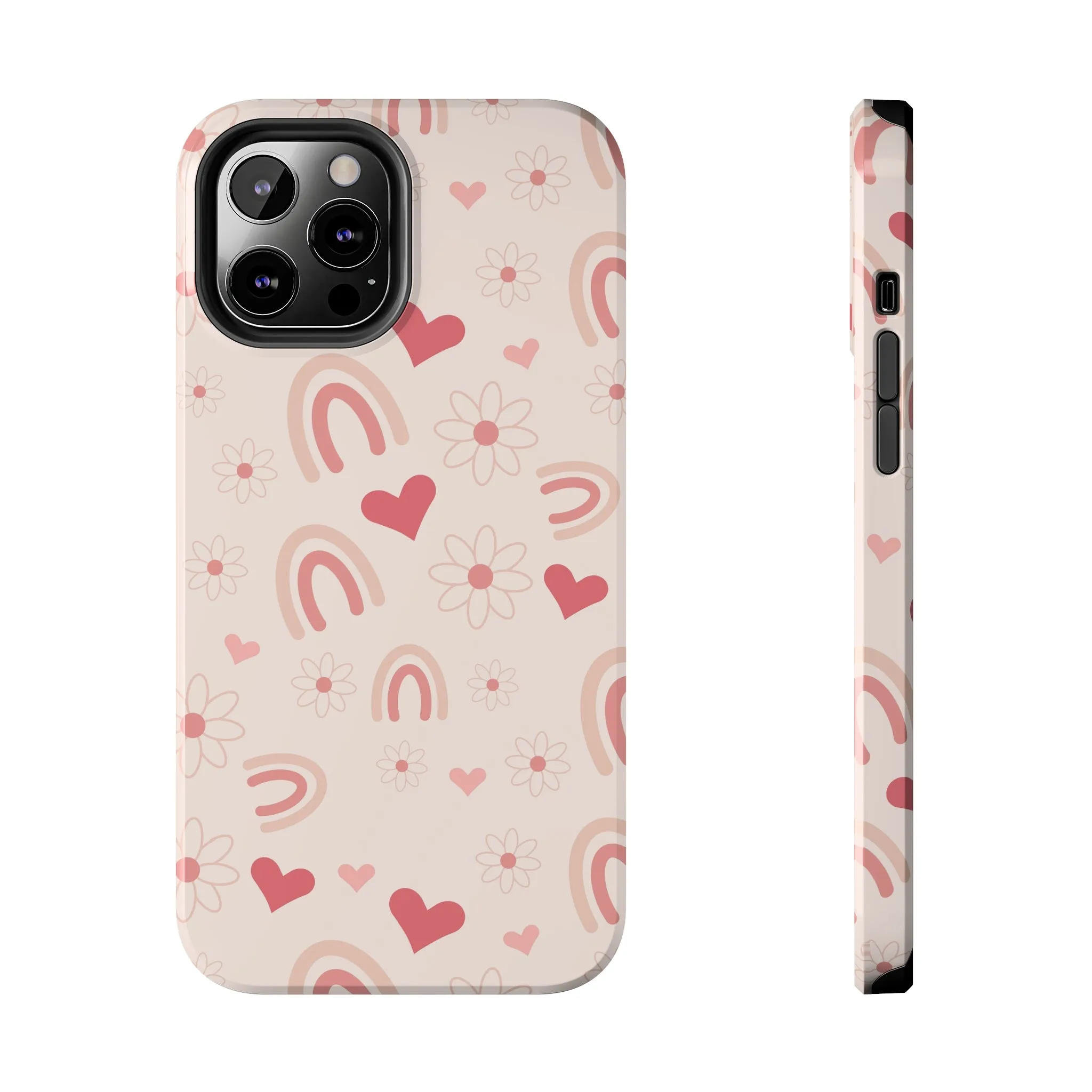 Pink Boho Rainbow print Design Tough Phone Case compatible with a large variety of iPhone models, Gift, Phone Case