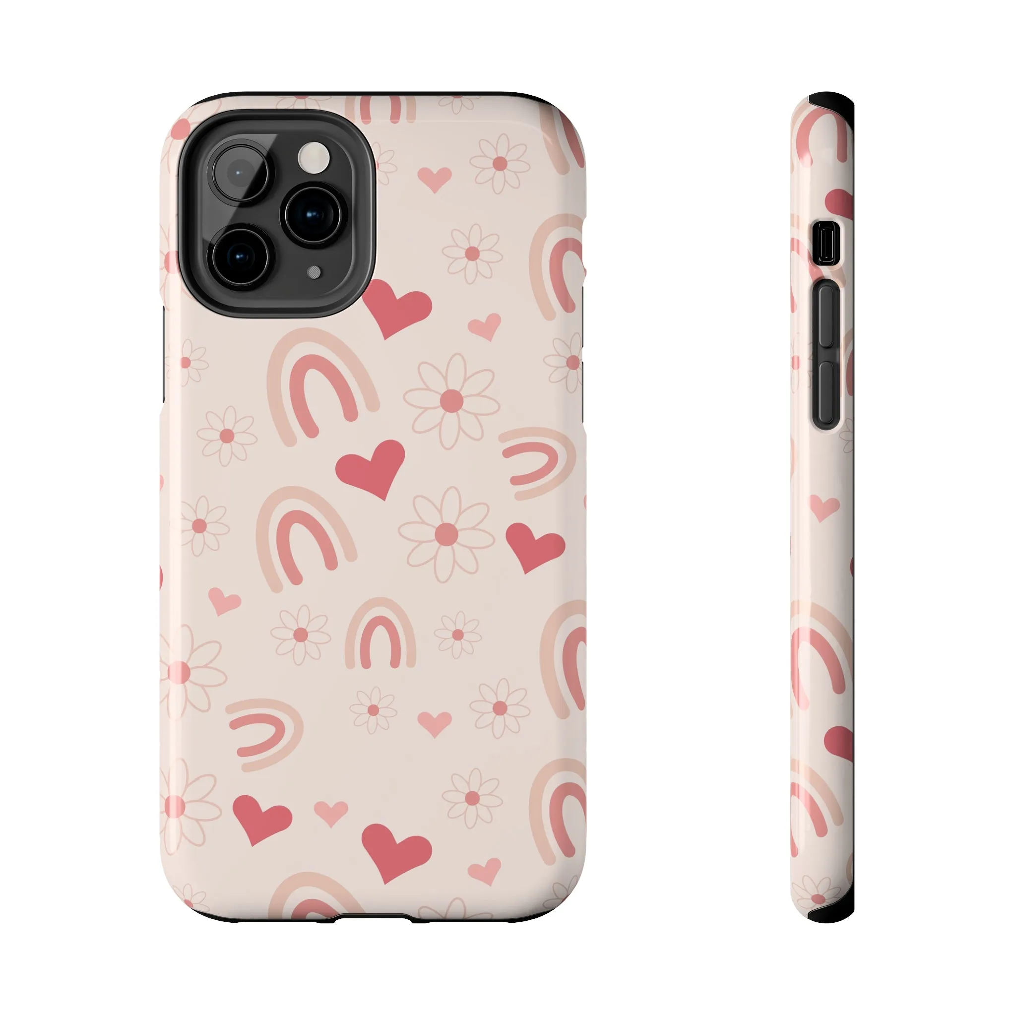 Pink Boho Rainbow print Design Tough Phone Case compatible with a large variety of iPhone models, Gift, Phone Case