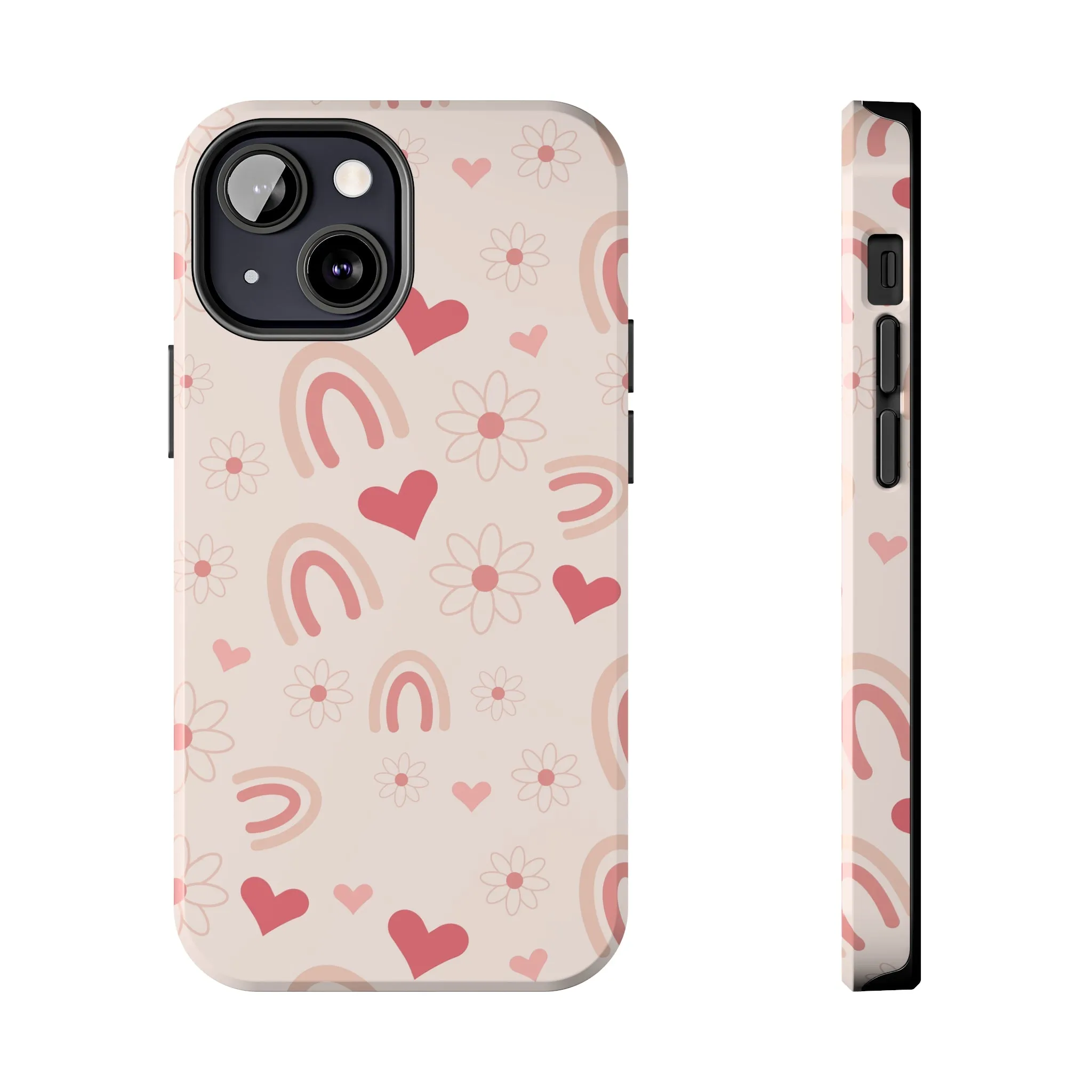 Pink Boho Rainbow print Design Tough Phone Case compatible with a large variety of iPhone models, Gift, Phone Case