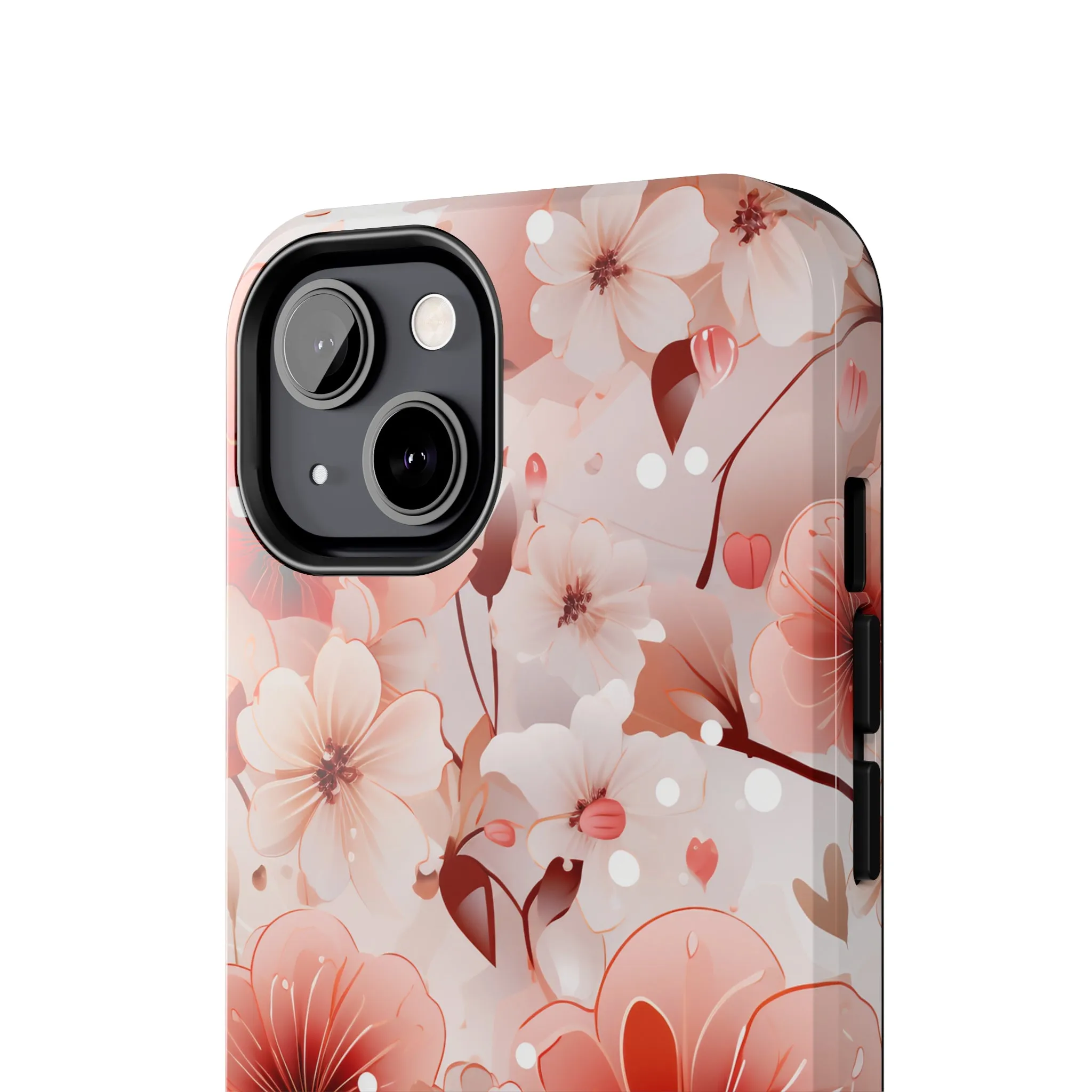 Pink Floral Pattern Design Tough Phone Case compatible with a large variety of iPhone models, Gift, Phone Case