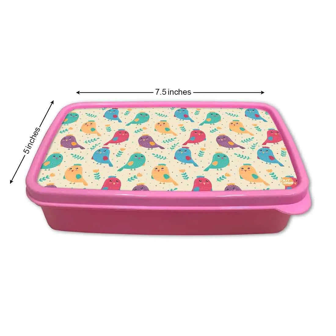 Plastic School Lunch Organizer Box for Girls Return Gifts Birthday Party - Birds