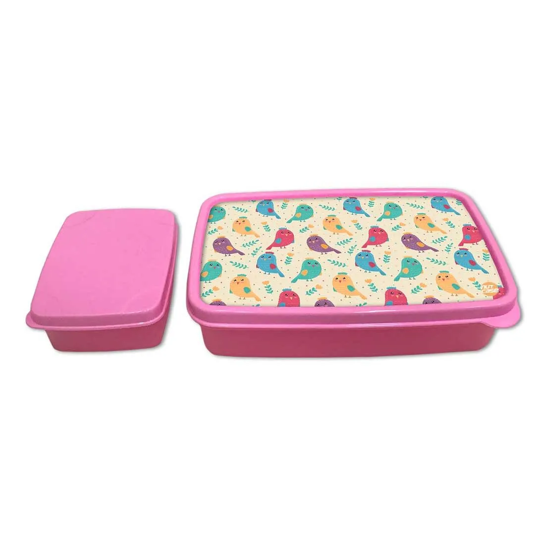 Plastic School Lunch Organizer Box for Girls Return Gifts Birthday Party - Birds