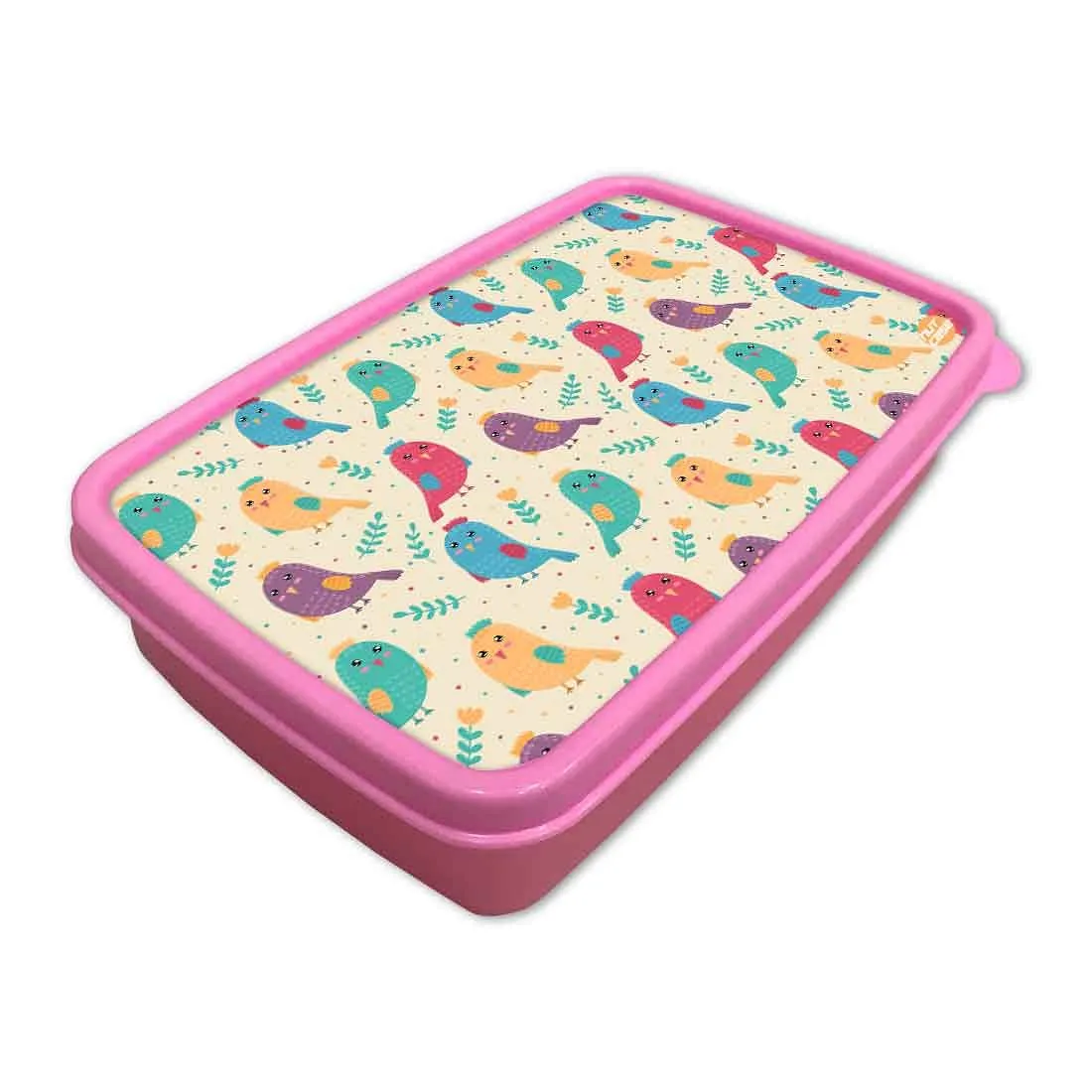 Plastic School Lunch Organizer Box for Girls Return Gifts Birthday Party - Birds