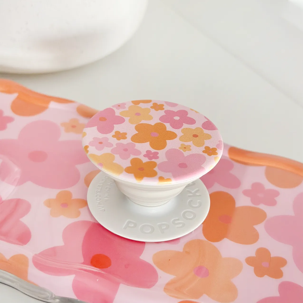 PopSocket Grip - Pink & Orange Bloom