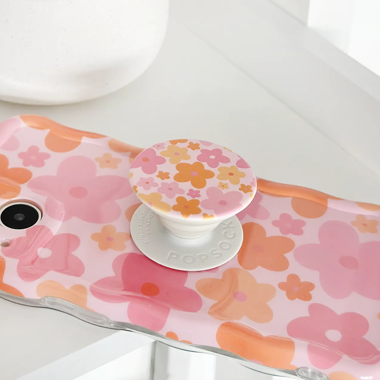 PopSocket Grip - Pink & Orange Bloom