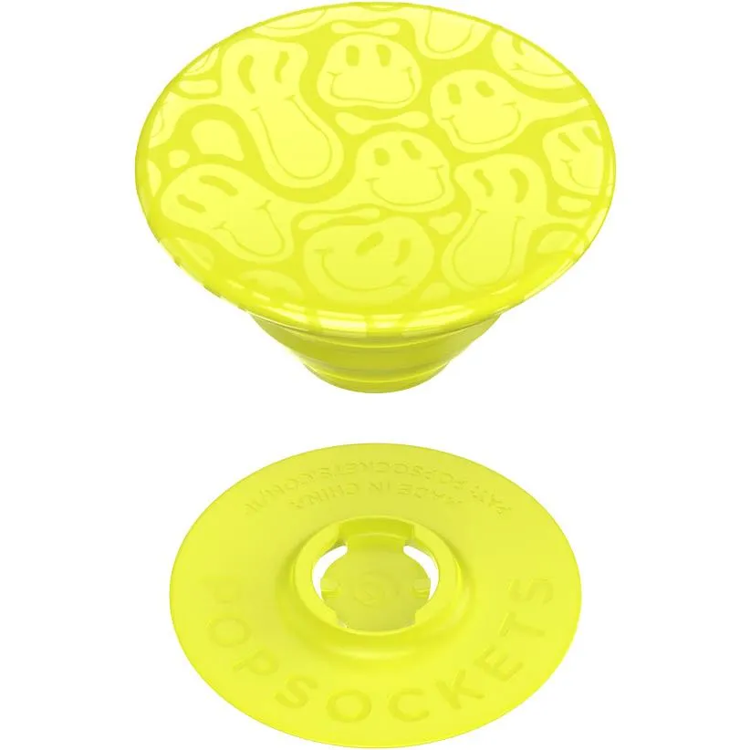 Popsockets PopGrip Gen 2 (Neon Jolt Yellow Smiley Melt)