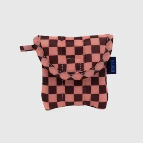 Puffy Earbuds Case (Pink Brown Check)