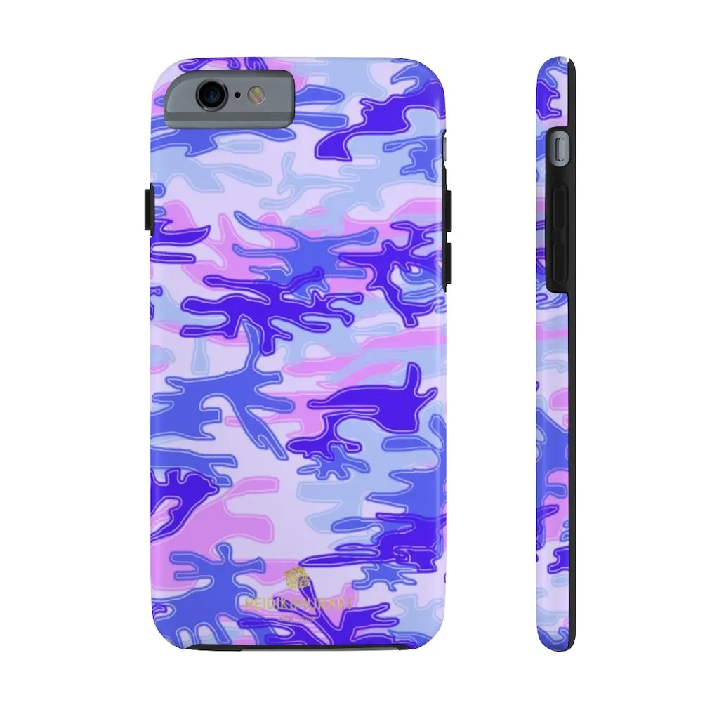 Purple Pink Camo Print iPhone Case, Army Camouflage Print Case Mate Tough Phone Cases