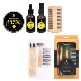 Pursonic Beard Care Grooming Kit & Eco Friendly Razor   Toothbrushes