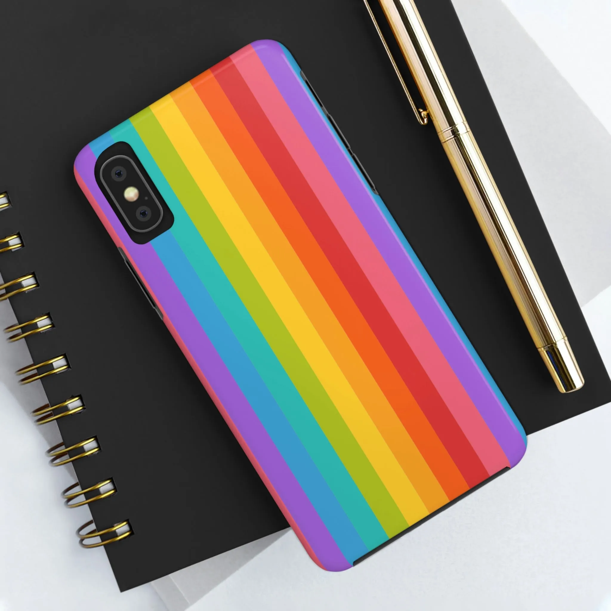 Rainbow iPhone 14 13 Pro Max Tough Case Mate, Colorful Cute Pride Aesthetic Iphone 12 11 Mini Se  X Xr Xs 8 Plus 7 6 Phone Cover Gift