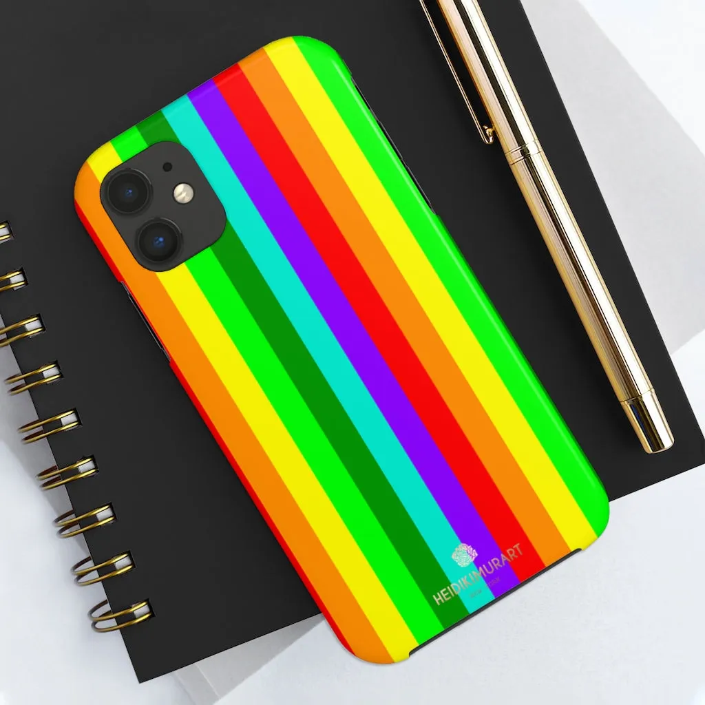 Rainbow Stripe Gay Pride iPhone Case, Case Mate Tough Samsung Galaxy Phone Cases