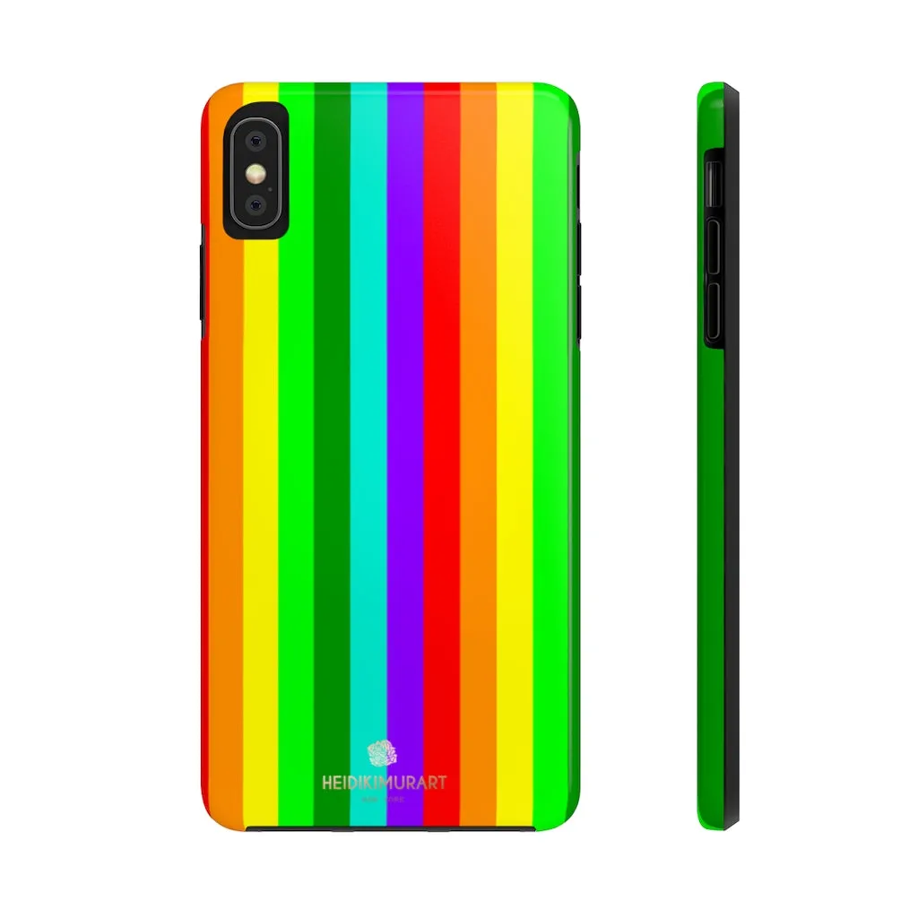 Rainbow Stripe Gay Pride iPhone Case, Case Mate Tough Samsung Galaxy Phone Cases