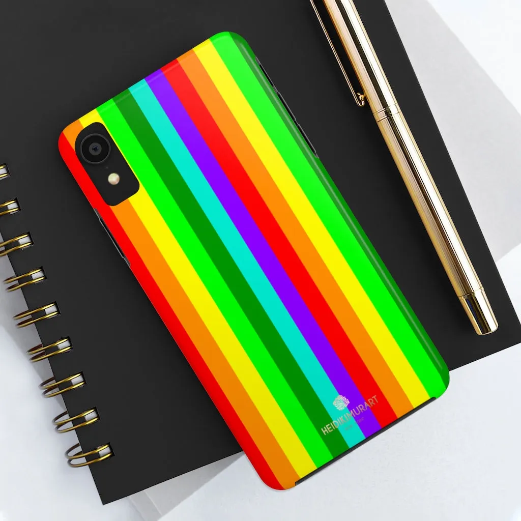 Rainbow Stripe Gay Pride iPhone Case, Case Mate Tough Samsung Galaxy Phone Cases