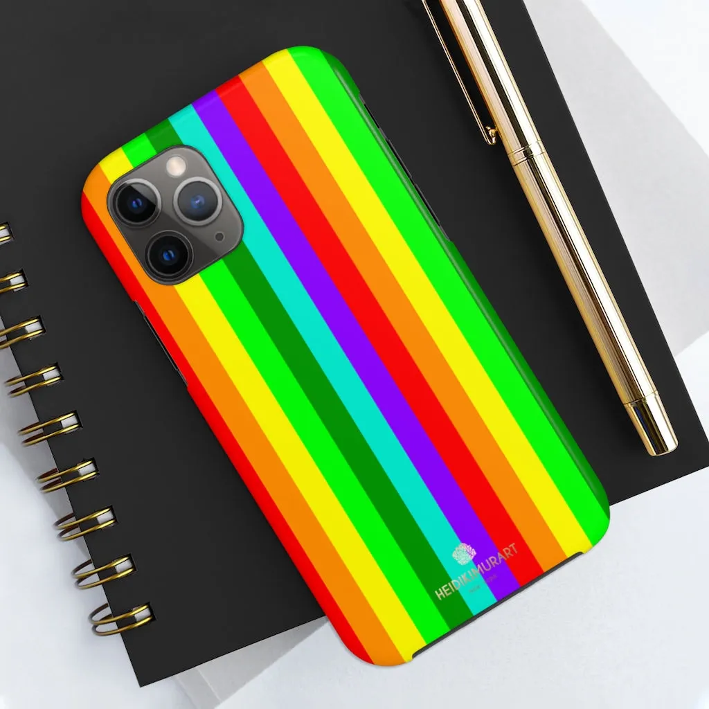 Rainbow Stripe Gay Pride iPhone Case, Case Mate Tough Samsung Galaxy Phone Cases