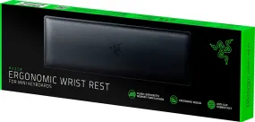 Razer Keyboard Ergonomic Wrist Rest for Mini Keyboards: Plush Leatherette Memory Foam Cushion - Anti-Slip Rubber Feet