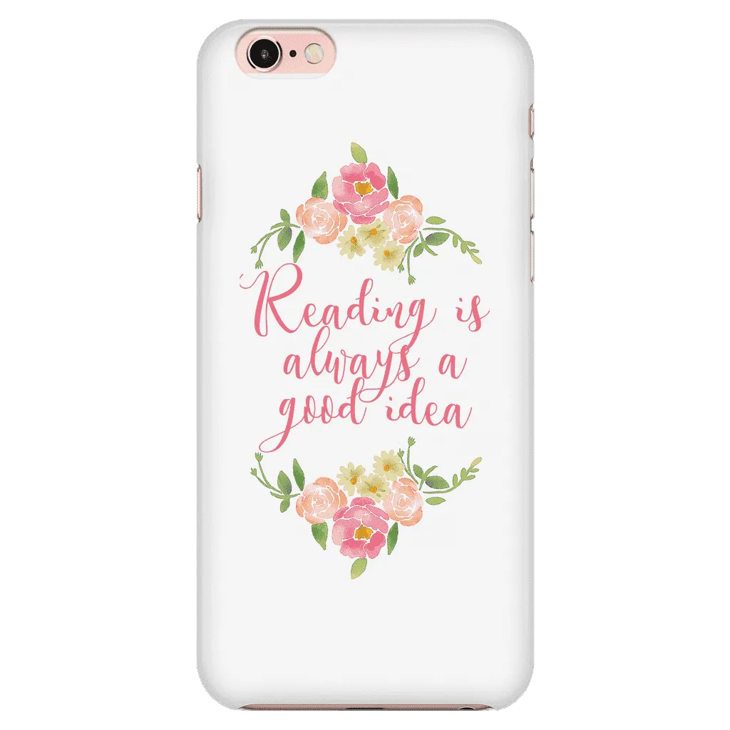 Reading floral phone case white