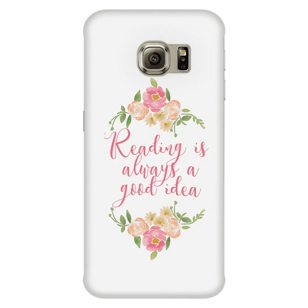 Reading floral phone case white