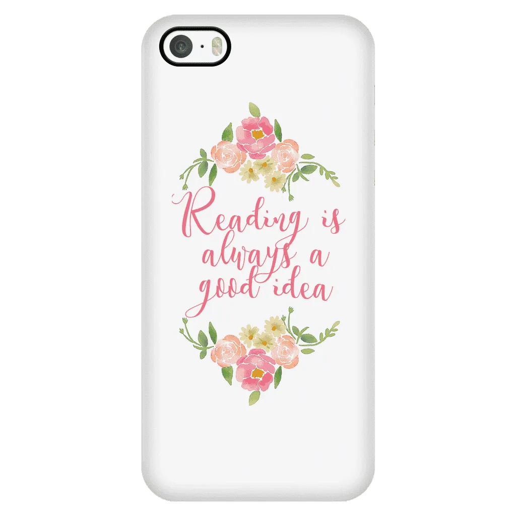 Reading floral phone case white