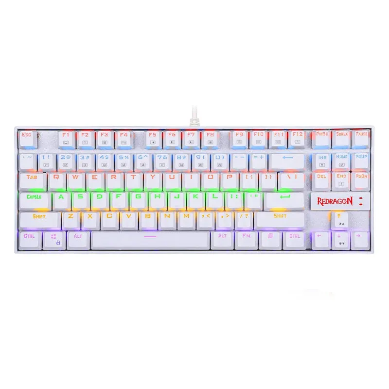 Redragon Kumara Mechanical 87 Key|Rgb Backlit Gaming Keyboard - White