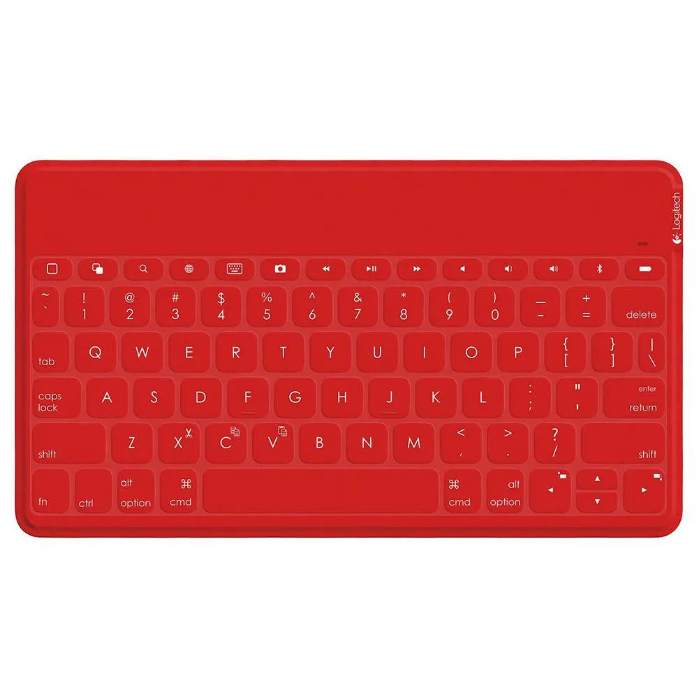 Refurbished Logitech Keys-To-Go Ultra-Portable Bluetooth Keyboard for iOS, Red