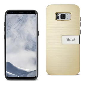 Reiko REIKO SAMSUNG GALAXY S8/ SM SLIM ARMOR HYBRID CASE WITH CARD HOLDER AND KICKSTAND IN GOLD