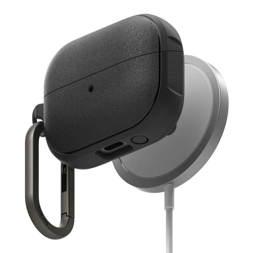 Ringke Samsung Galaxy Buds 3 / 3 Pro Onyx Magnetic Cover m. Karabinhage - MagSafe Kompatibelt - Sort